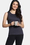 Zivame Knit Poly Thermal Spaghetti Top - Neutral Gray — thumbnail 4